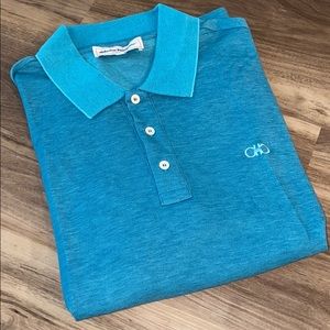 Men’s blue salvatore ferragamo polo